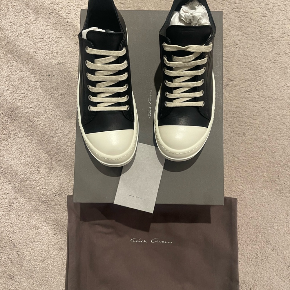 RICK OWENS
Phlegethon leather sneakers (Never Worn)